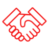 Handschlag für Zusammenarbeit